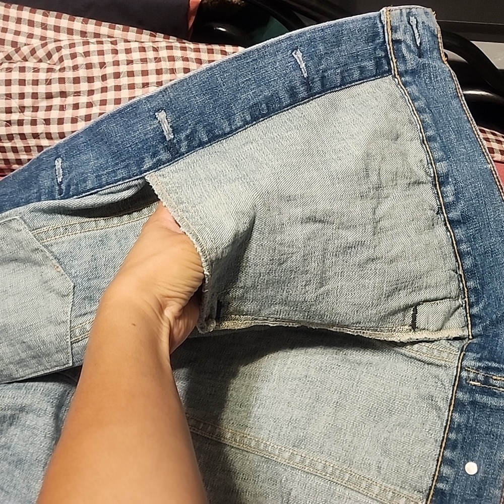 Gap Blue Patchwork Detail Denim Jacket Medium Used - image 6